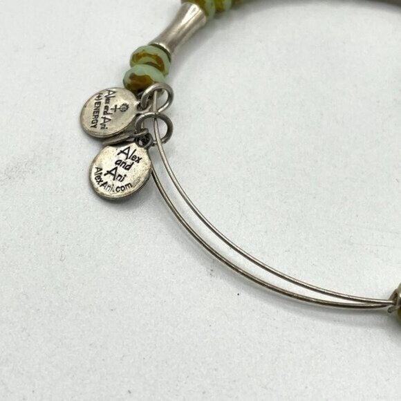 Alex and Ani Green Glade Eden Mantis Rafaelian Silver Adjustable Bangle Bracelet - Picture 4 of 4